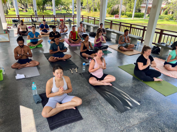 Group yoga at Wellness Day